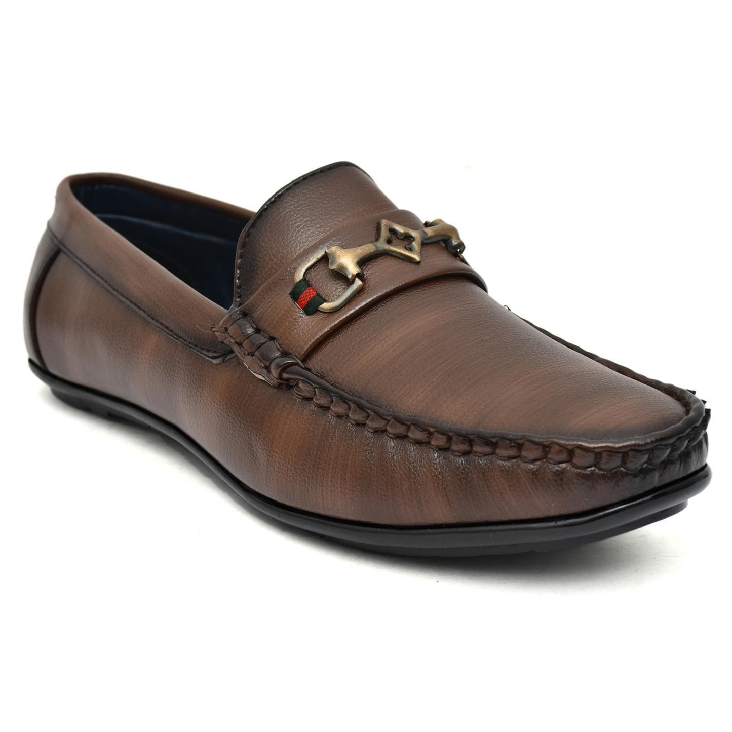 Brown Vegan Leather Loafers